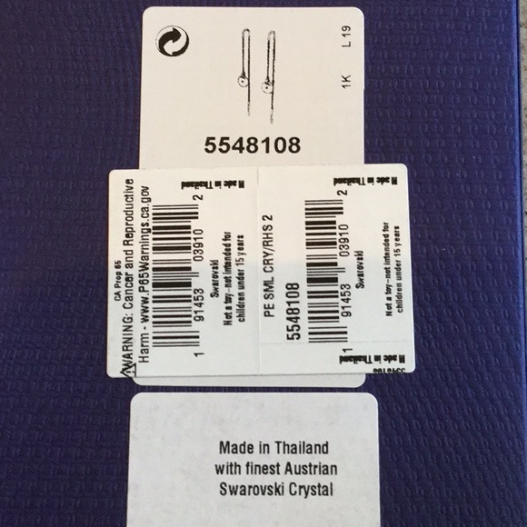 Swarovski Earrings #5548108 silvertone NEW in BOX - Picture 2 of 2